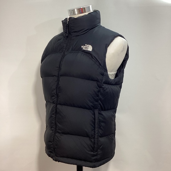The North Face 700 A0256 Midnight Black Quilted Vest Goose Down Full Zip Size L - Picture 3 of 12